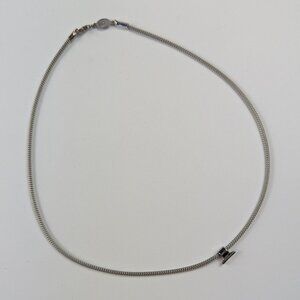 Vintage Talexia Stainless Steel Rope Chain Italian Charm Necklace & Charm Clip